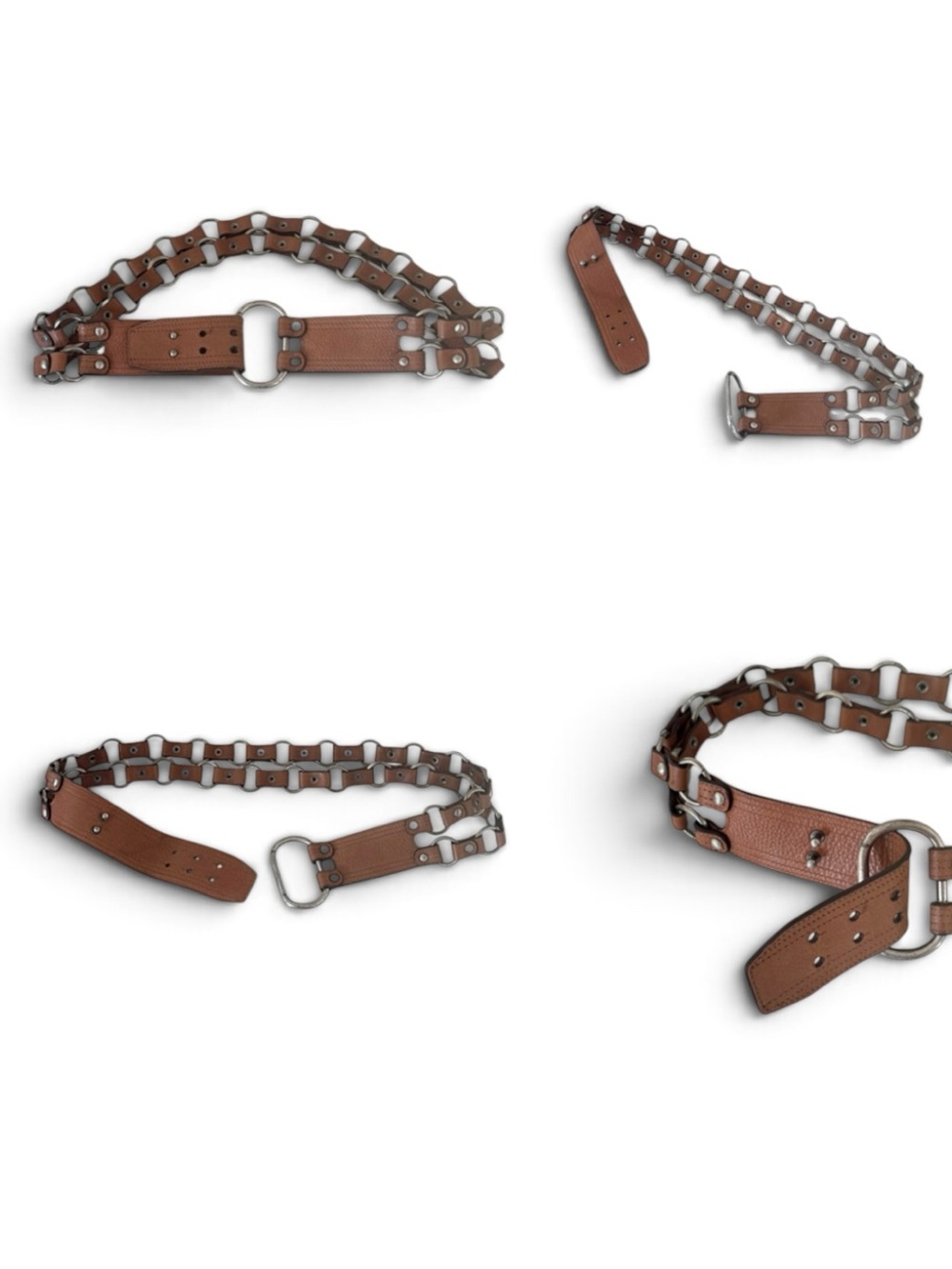 Fossil Genuine Leather Vintage Chain Belt Y2K